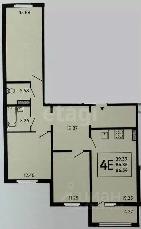 3-к кв. Липецкая область, Липецк ул. Механизаторов, 15А (84.1 м) - Фото 2
