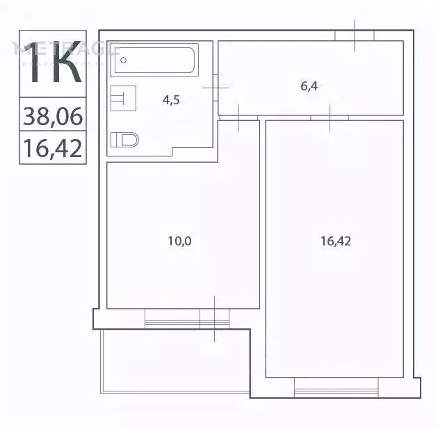 1-к кв. Новосибирская область, Новосибирск Стартовая ул., 1 (37.3 м) - Фото 1