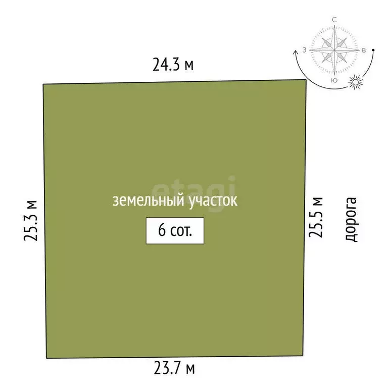 Участок в Урожайновское сельское поселение, СПК Фортуна, проезд № 4 (6 ... - Фото 1