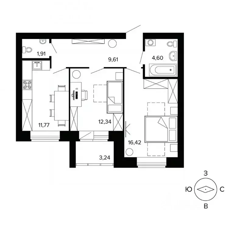 2-к кв. Свердловская область, Березовский бул. Малахитовый (60.5 м) - Фото 1