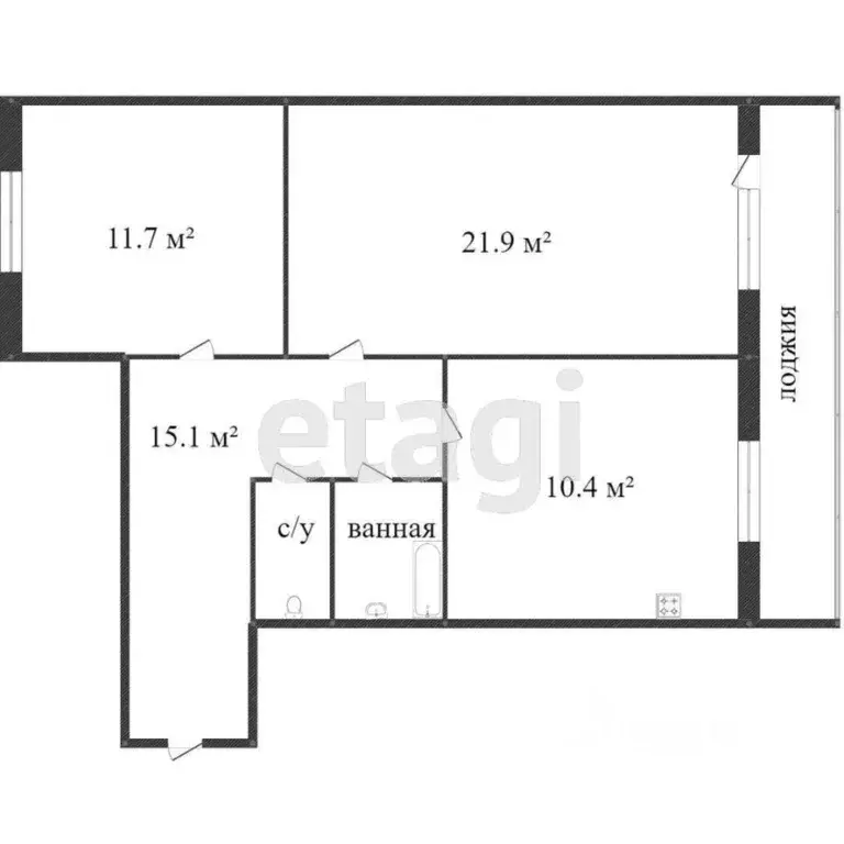 2-к кв. Костромская область, Кострома ул. Стопани, 44 (66.0 м) - Фото 1