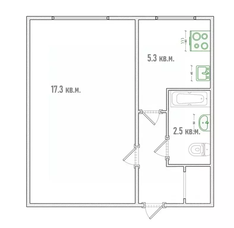 1-к кв. Омская область, Омск Заозерный мкр, ул. Глинки, 3 (29.2 м) - Фото 2