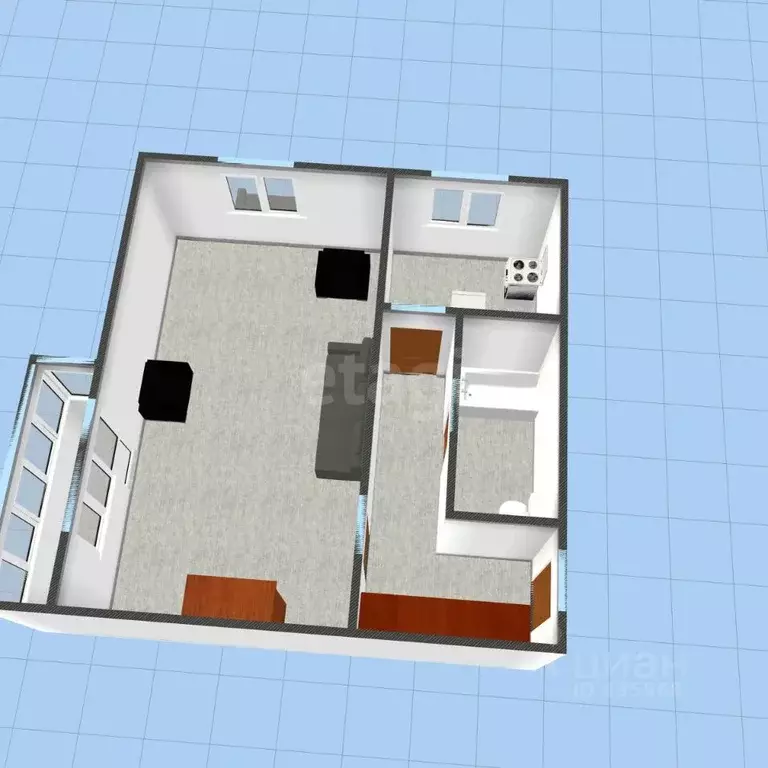 1-к кв. Белгородская область, Губкин ул. Кирова, 52А (31.3 м) - Фото 2