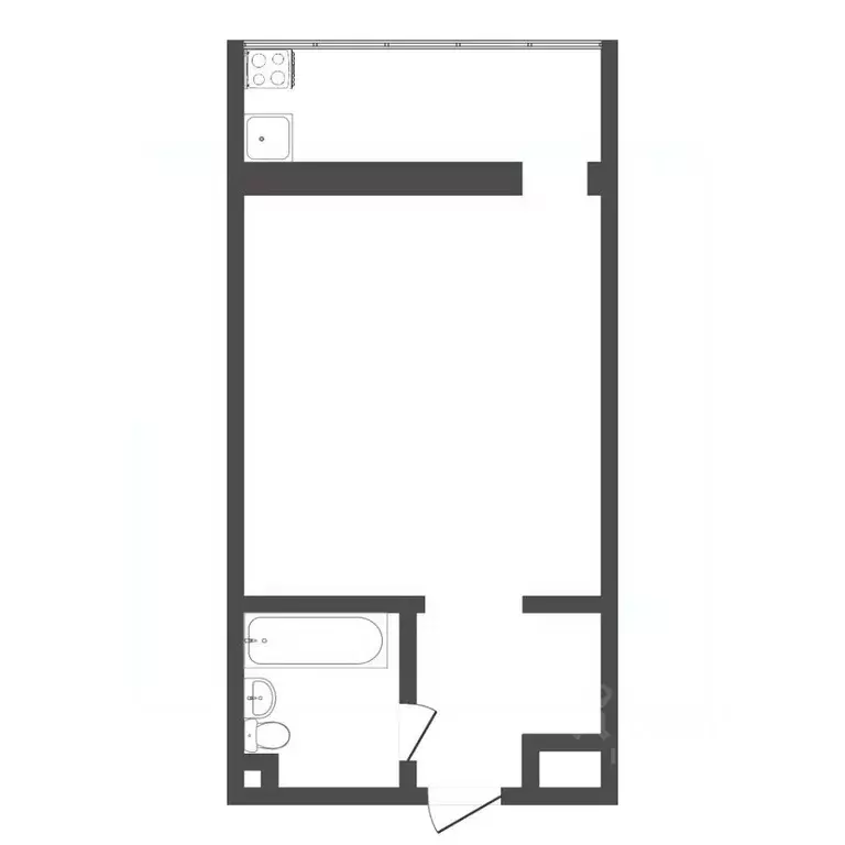 1-к кв. Тюменская область, Тюмень ул. Бабарынка, 16а (17.0 м) - Фото 2