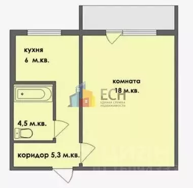 1-к кв. Тульская область, Венев Южный мкр, 6 (29.7 м) - Фото 1