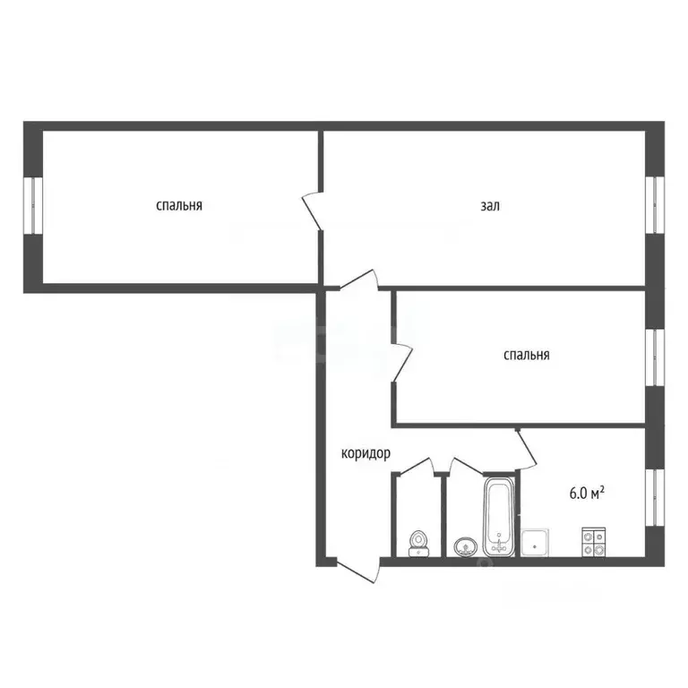 3-к кв. Тамбовская область, Инжавинский муниципальный округ, пос. ... - Фото 2