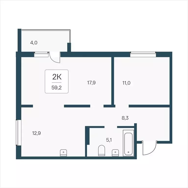 2-комнатная квартира: Новосибирск, Кедровая улица, 80/3 (59.2 м) - Фото 0