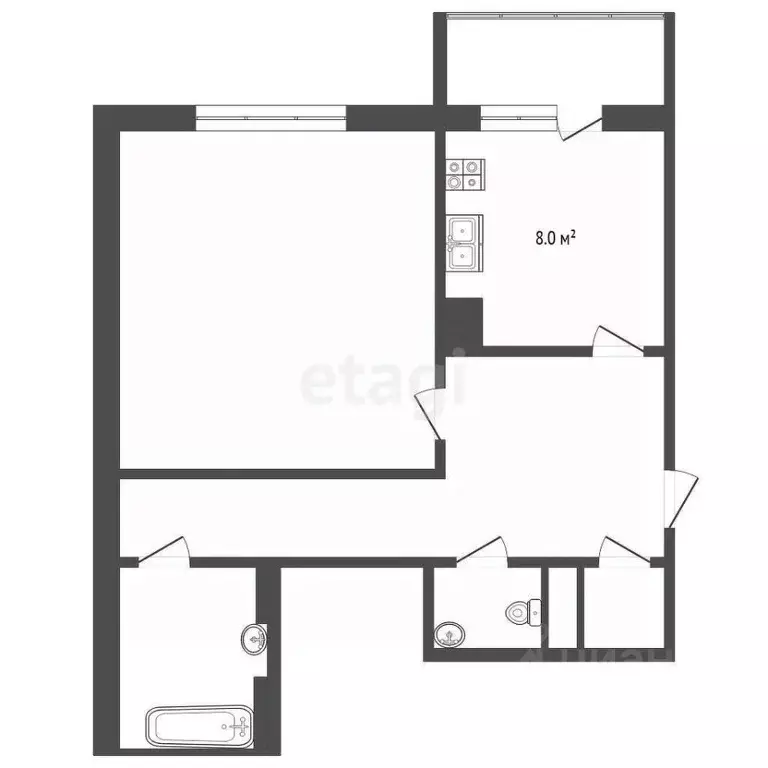 1-к кв. Ямало-Ненецкий АО, Новый Уренгой Оптимистов мкр, 2/2 (50.1 м) - Фото 1