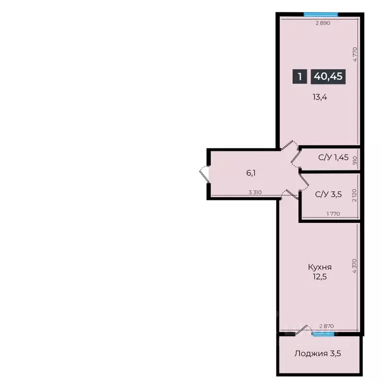 1-к кв. Ставропольский край, Ставрополь ул. Южный обход, 53В (40.45 м) - Фото 1