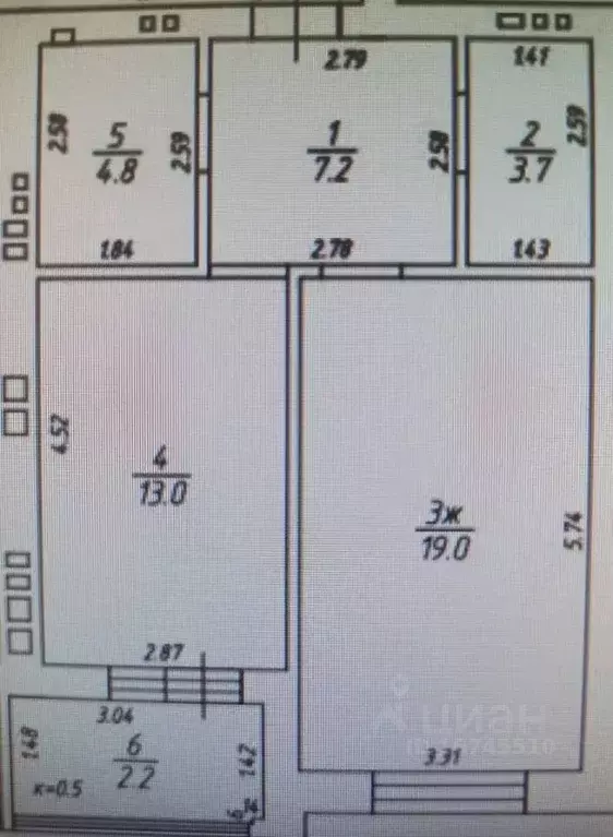 1-к кв. Калининградская область, Зеленоградск Солнечная ул., 19 (49.9 ... - Фото 2