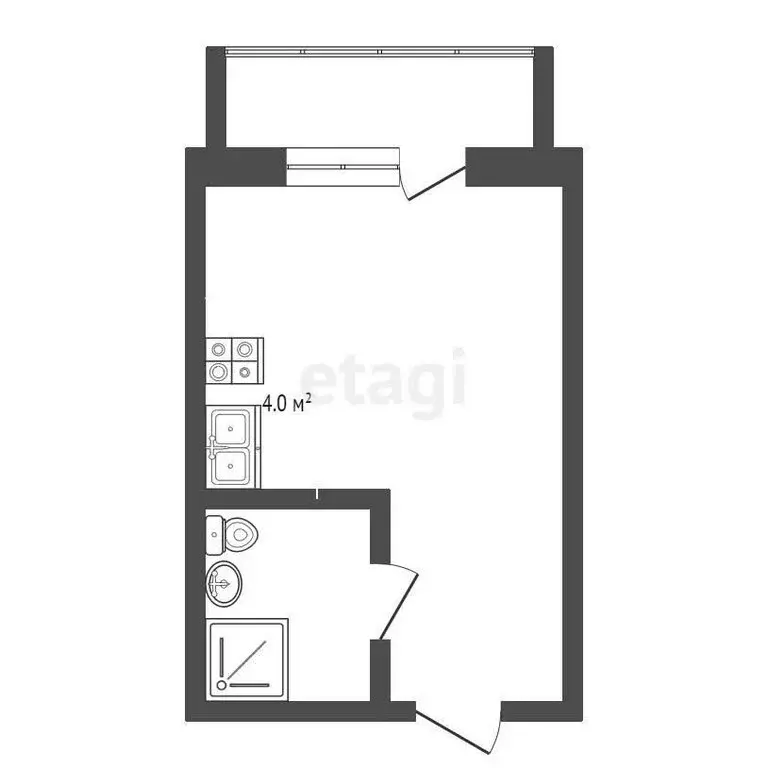 Квартира-студия: Межводное, Советская улица, 19В (23 м) - Фото 1