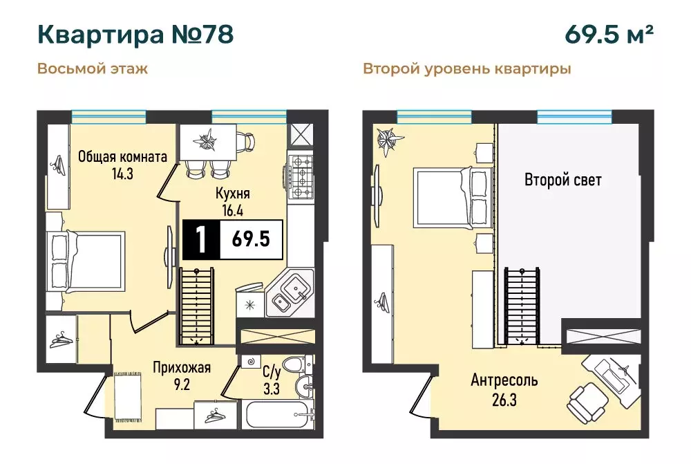 1-комнатная квартира: посёлок Иноземцево, улица Рядового Панченко, ... - Фото 0