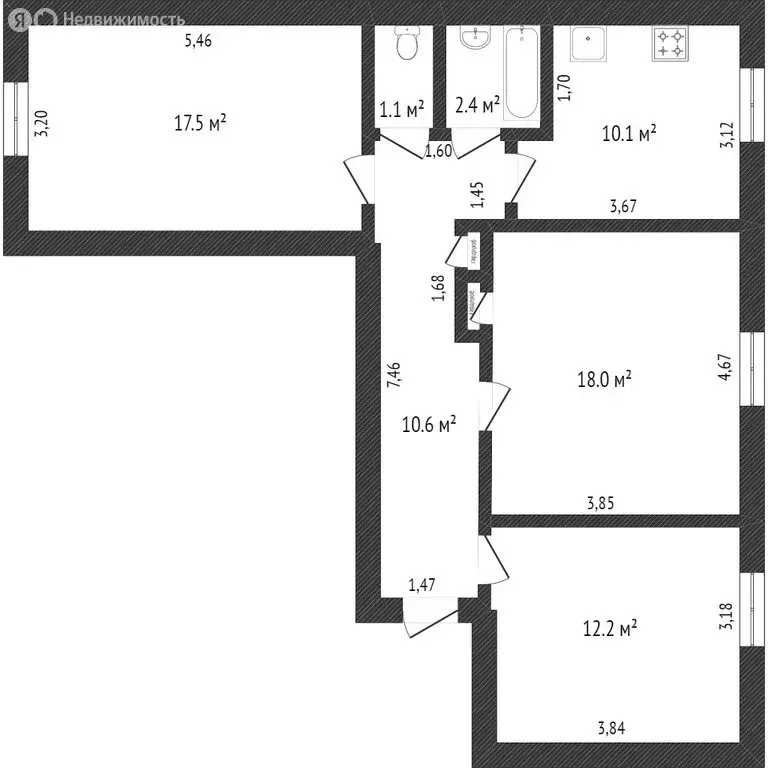 3-комнатная квартира: Ишим, Береговая улица, 21 (73.6 м) - Фото 1