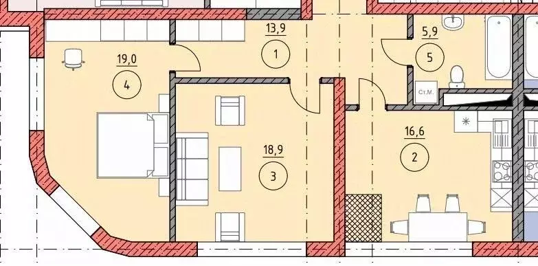 3-к кв. Чеченская республика, Грозный ул. Хамзата У. Орзамиева, 45А ... - Фото 2