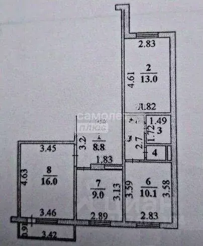 3-к кв. Липецкая область, Липецк ул. Гоголя, 39 (63.9 м) - Фото 2