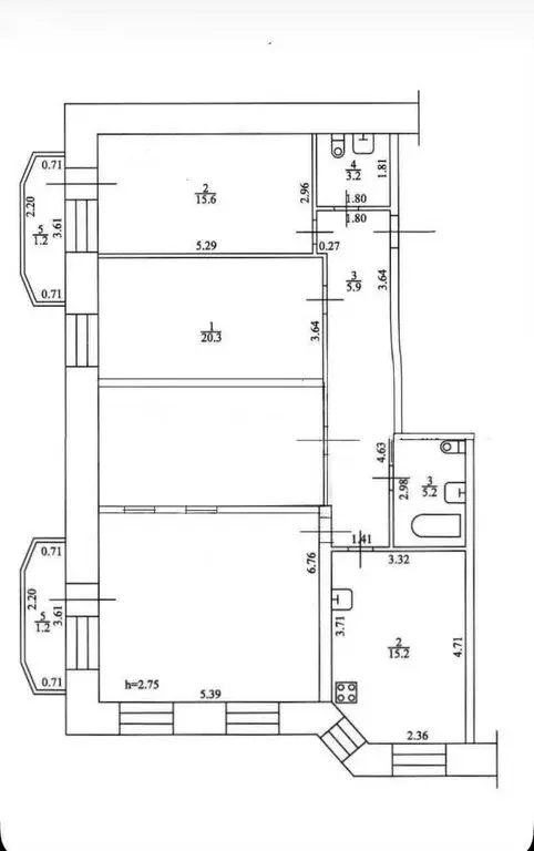 4-комнатная квартира: Казань, улица Хади Атласи, 26 (108.3 м) - Фото 0