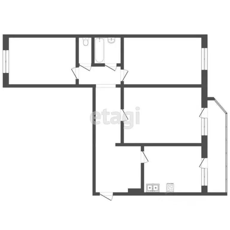 3-к кв. Тюменская область, Тюмень Паровозная ул., 11 (90.0 м) - Фото 1