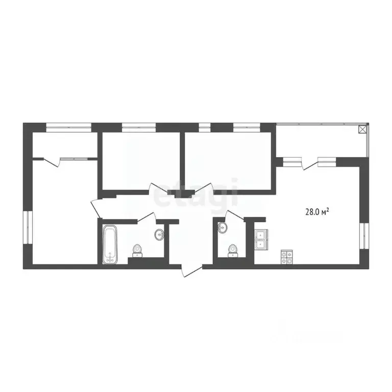 3-к кв. Тюменская область, Тюменский район, д. Дударева ул. Тюменская, ... - Фото 0
