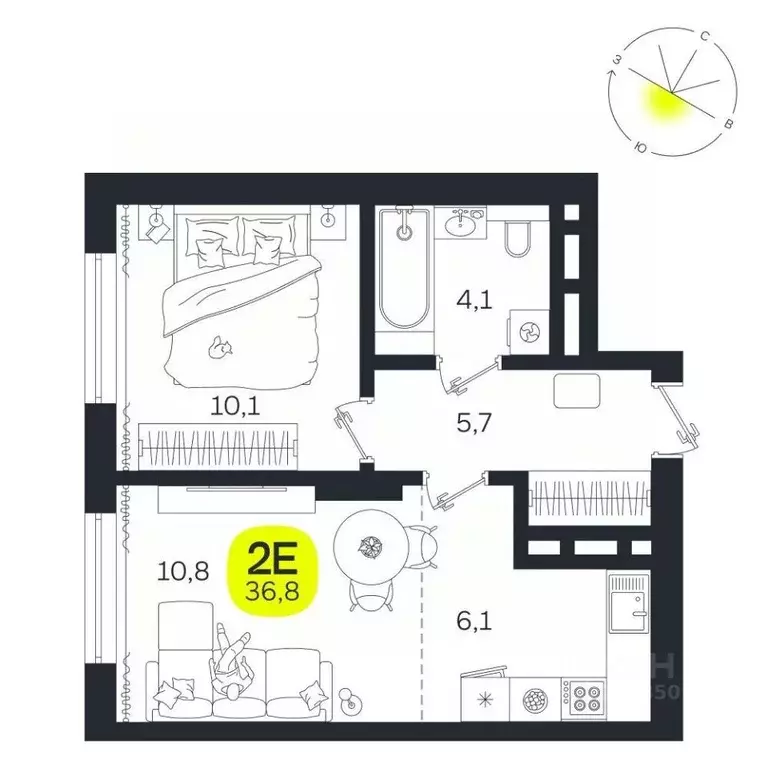 2-к кв. Свердловская область, Екатеринбург Южная Ботаника жилрайон, ... - Фото 1