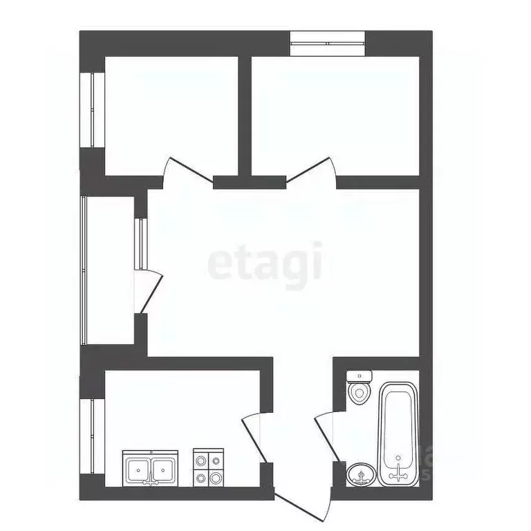 3-к кв. Ставропольский край, Ессентуки ул. Титова (45.2 м) - Фото 1