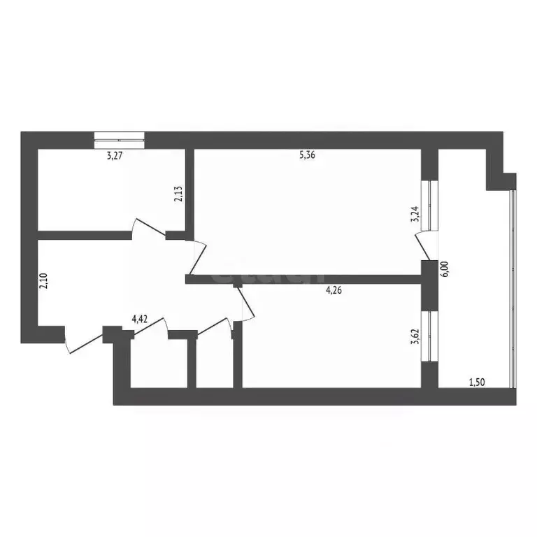 2-к кв. Амурская область, Благовещенск Амурская ул., 80 (47.1 м) - Фото 0