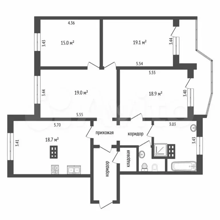 4-к. квартира, 112,6 м, 9/16 эт. - Фото 0