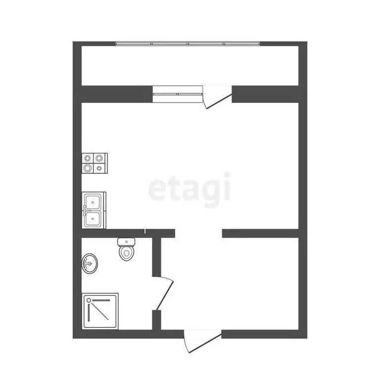 Квартира-студия: Тобольск, 15-й микрорайон, 37 (26 м) - Фото 1