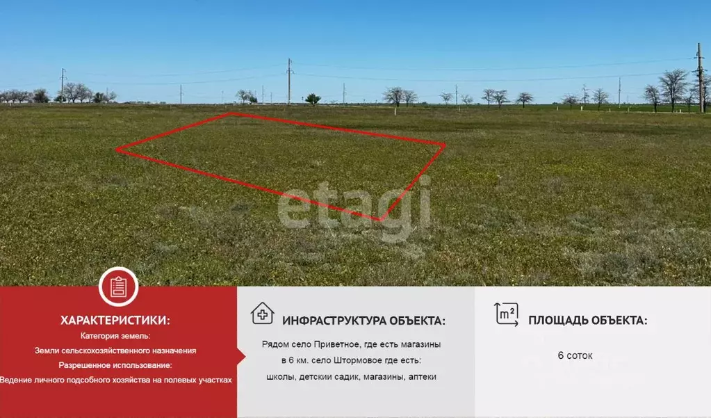 Участок в Крым, Кировский район, с. Приветное  (6.06 сот.) - Фото 0