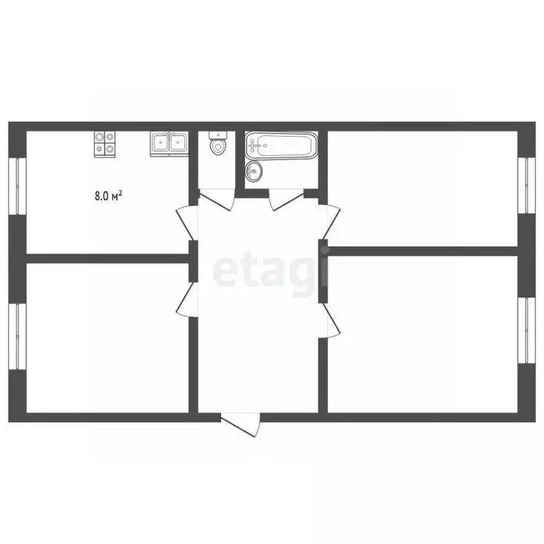 3-к кв. Кемеровская область, Юрга ул. Машиностроителей, 47Б (65.0 м) - Фото 2