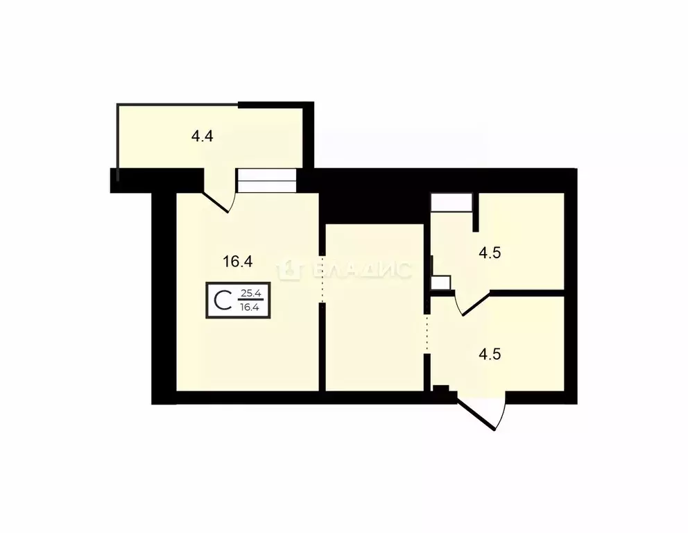 Студия Санкт-Петербург Октябрьская наб., 44 (25.4 м) - Фото 2