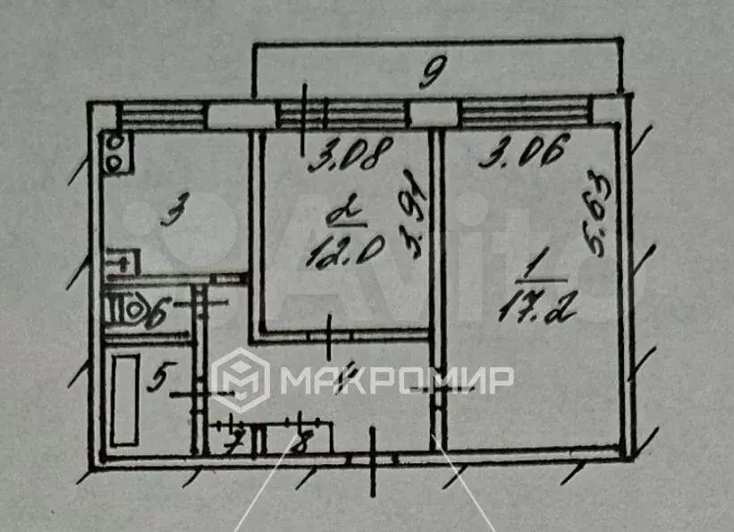 2-к. квартира, 46,9 м, 5/5 эт. - Фото 0