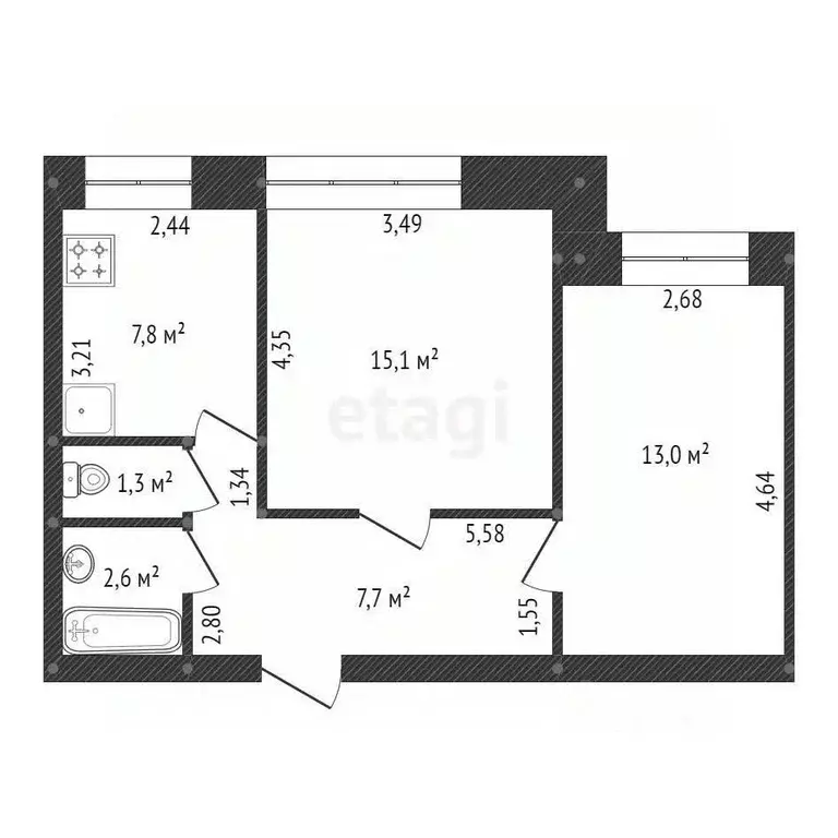 2-к кв. Башкортостан, Уфа ул. Менделеева, 138 (50.0 м) - Фото 0