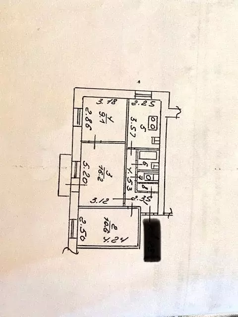 3-к. квартира, 53,4 м, 5/9 эт. - Фото 0