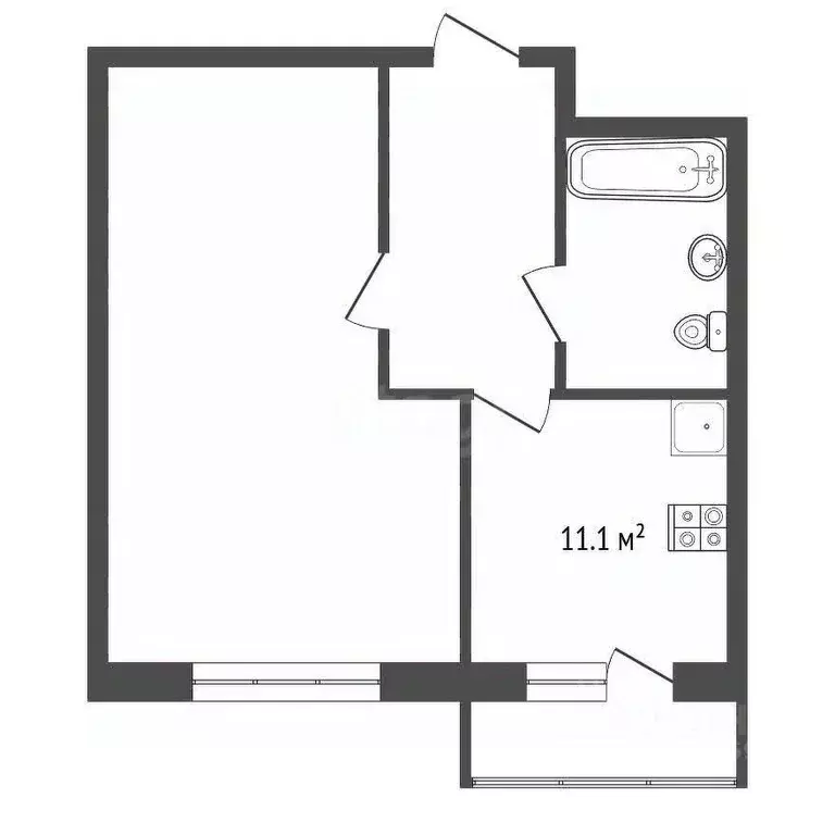 1-к кв. Тамбовская область, Тамбов ул. Сенько, 24Б (41.1 м) - Фото 2