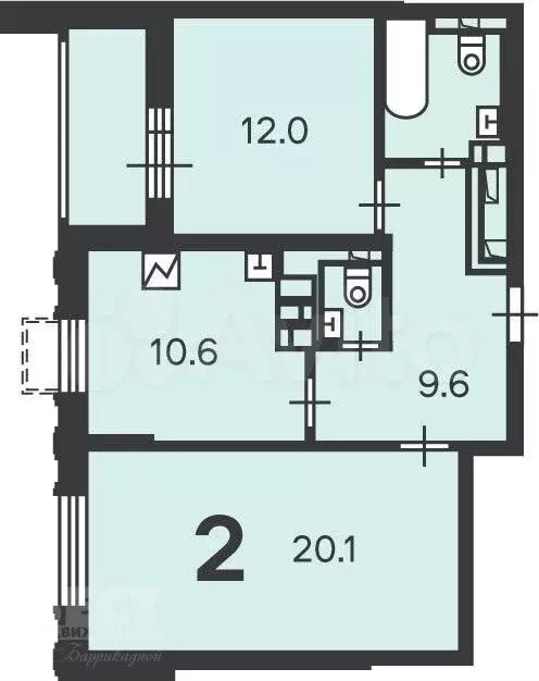 Аукцион: 2-к. квартира, 57,6 м, 20/20 эт. - Фото 0