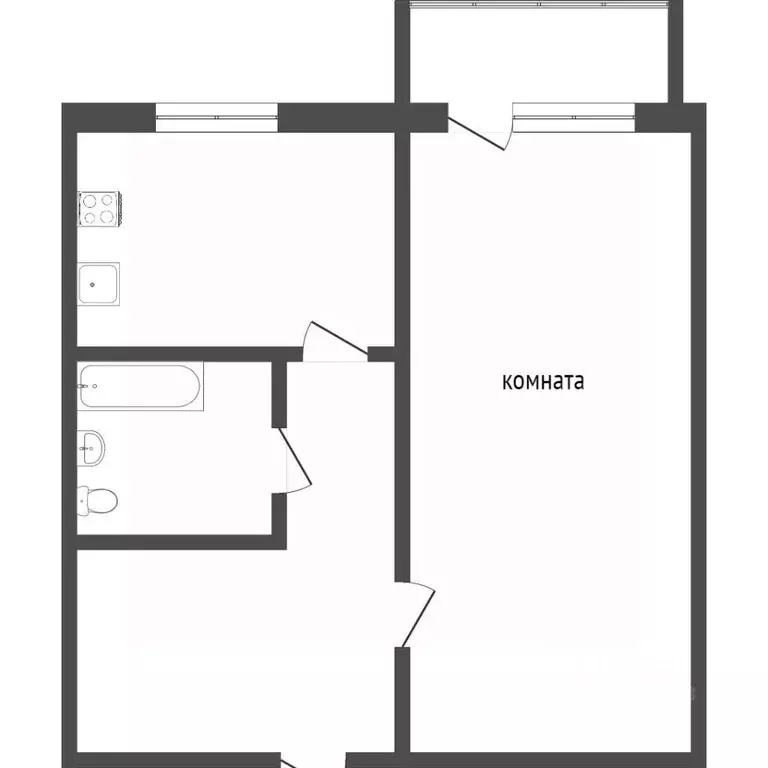 1-к кв. Омская область, Омск Краснознаменная ул., 26/1 (36.6 м) - Фото 1