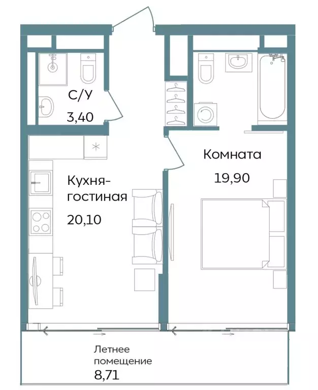 2-к кв. Крым, Саки  (52.11 м) - Фото 1
