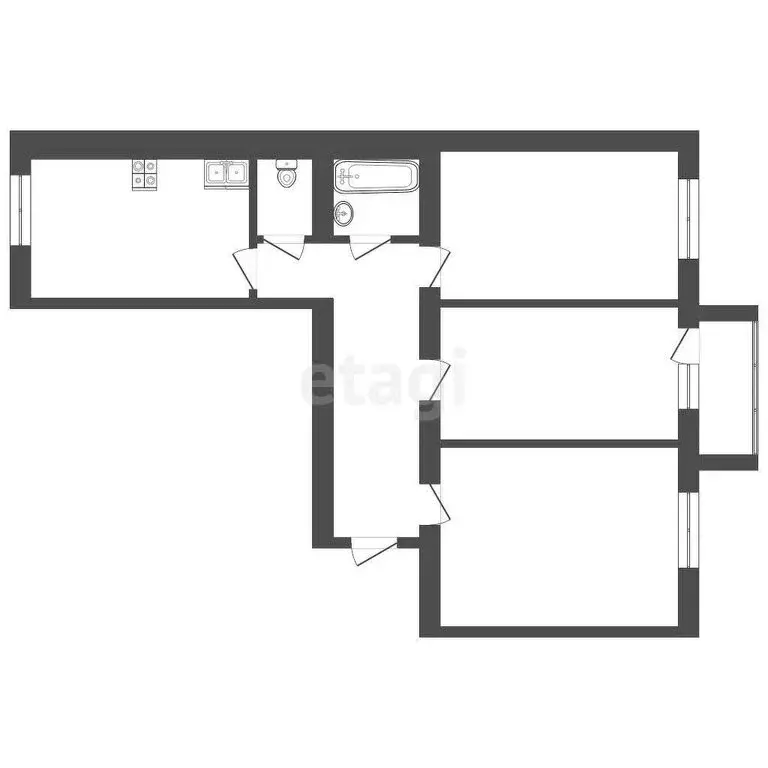 3-комнатная квартира: Тобольск, 10-й микрорайон, 73А (93.1 м) - Фото 0