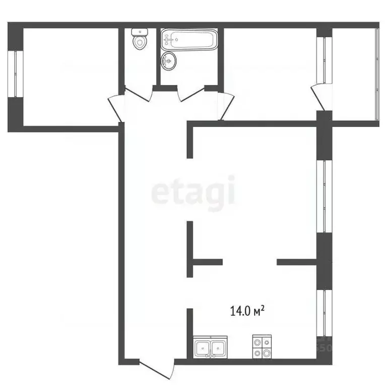 3-к кв. Костромская область, Кострома ул. Олега Юрасова, 1 (81.4 м) - Фото 1