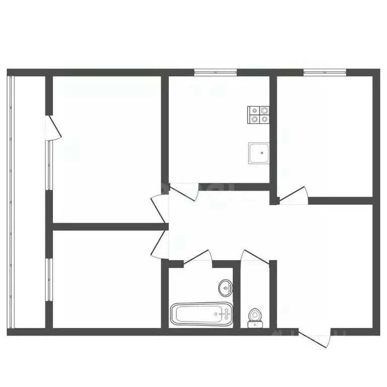 3-к кв. Тульская область, Тула ул. Свободы, 47 (105.0 м) - Фото 1