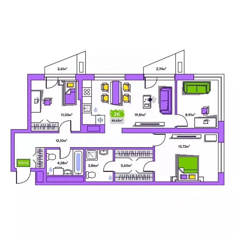 3-к кв. Тюменская область, Тюмень Полевая ул., 93 (84.65 м) - Фото 1