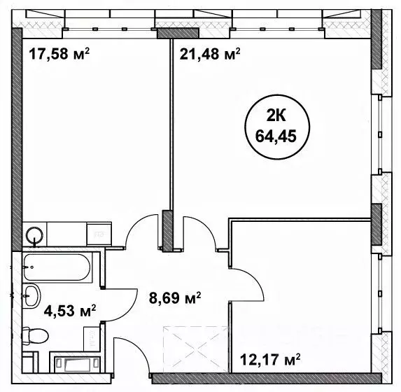 2-к кв. Нижегородская область, Нижний Новгород ул. Родионова (64.45 м) - Фото 1