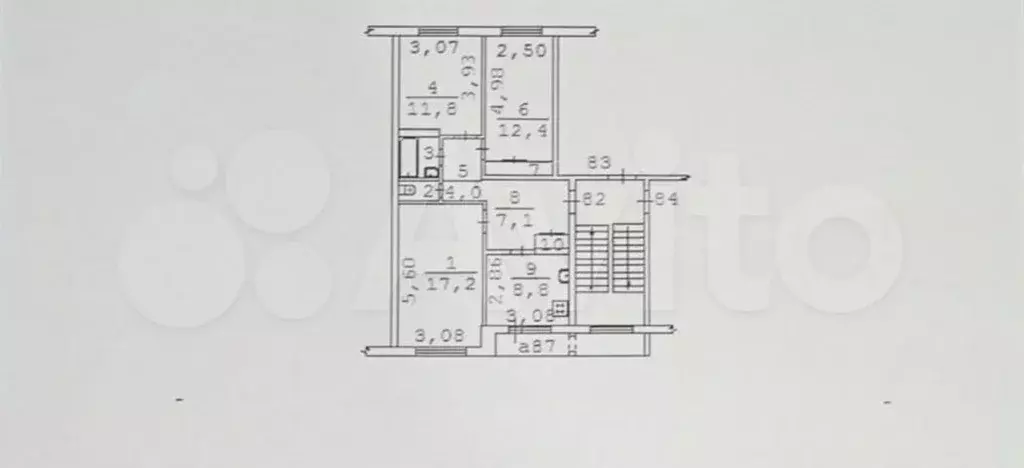 3-к. квартира, 67,3 м, 3/5 эт. - Фото 0