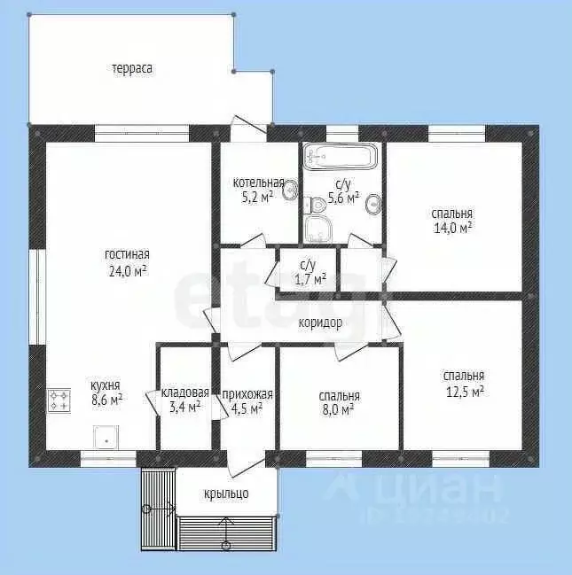 Дом в Башкортостан, Уфа городской округ, с. Нагаево 6 (101 м) - Фото 2