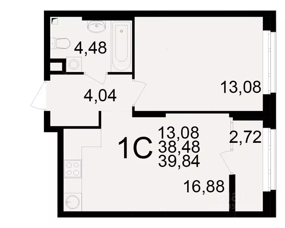 1-к кв. Рязанская область, Рязань Аура жилой комплекс (38.48 м) - Фото 1