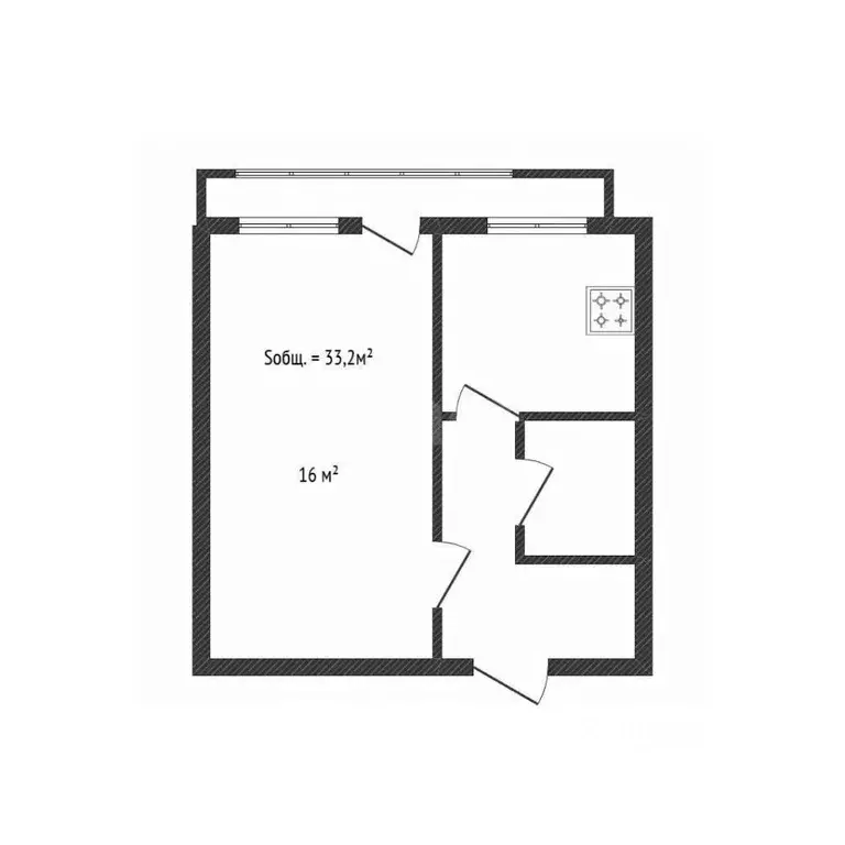 1-к кв. Брянская область, Брянск Октябрьская ул., 66 (33.2 м) - Фото 2