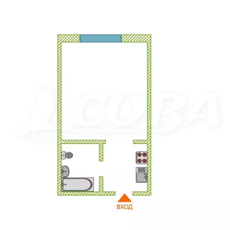 1-комнатная квартира: Тюмень, улица 30 лет Победы, 76 (16.2 м) - Фото 2