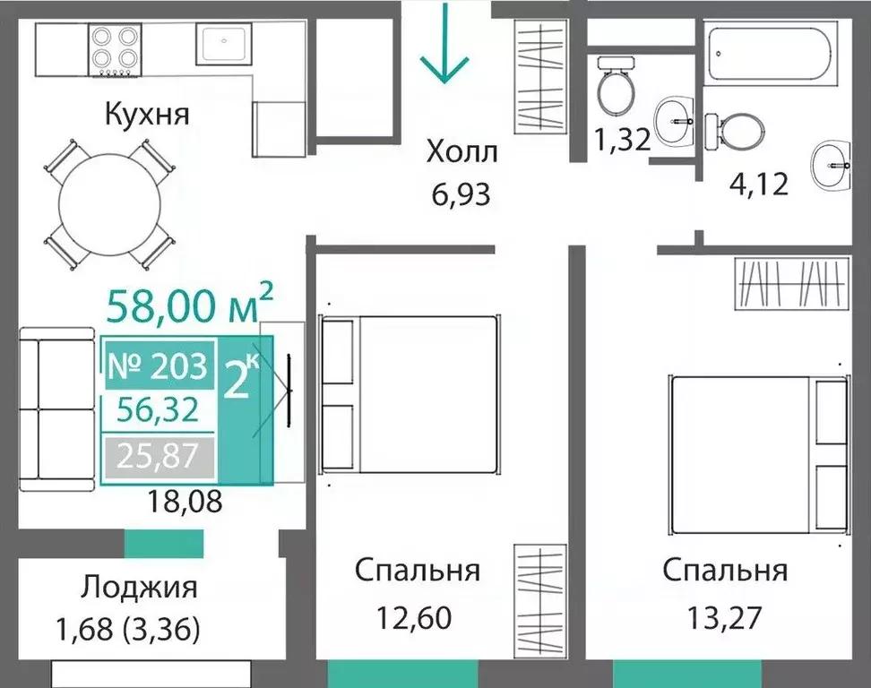 2-к кв. Крым, Симферополь Крымская роза мкр, Подсолнух жилой комплекс ... - Фото 0