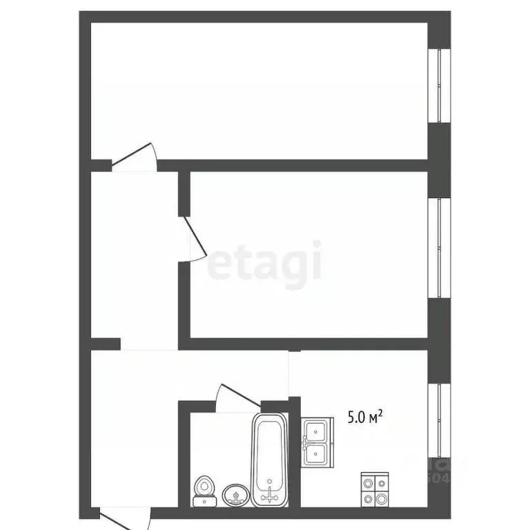 2-к кв. Севастополь пл. Генерала Захарова, 6 (43.4 м) - Фото 2