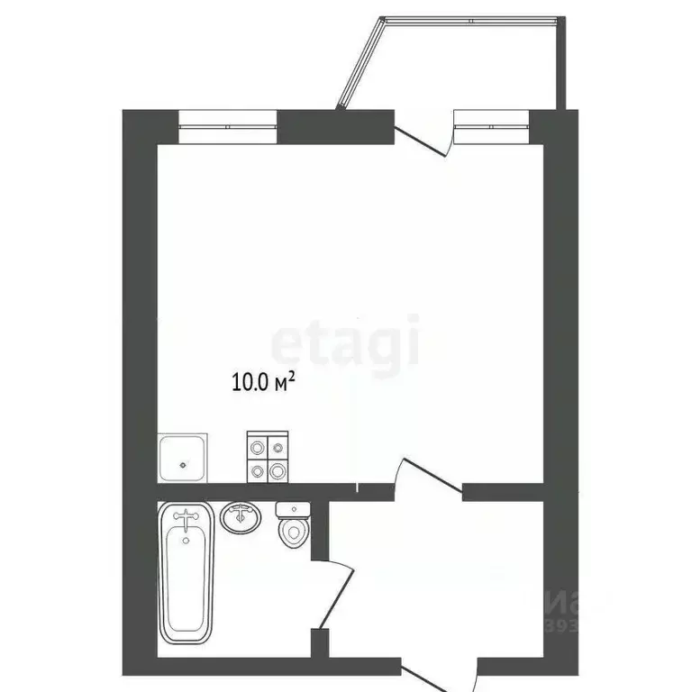 Студия Тюменская область, Тюмень ул. Беляева, 33к2 (27.5 м) - Фото 0